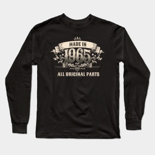 Retro Vintage Birthday Made In 1965 All Original Parts Long Sleeve T-Shirt